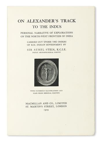 STEIN, MARC AUREL, Sir.  On Alexanders Track to the Indus.  1929